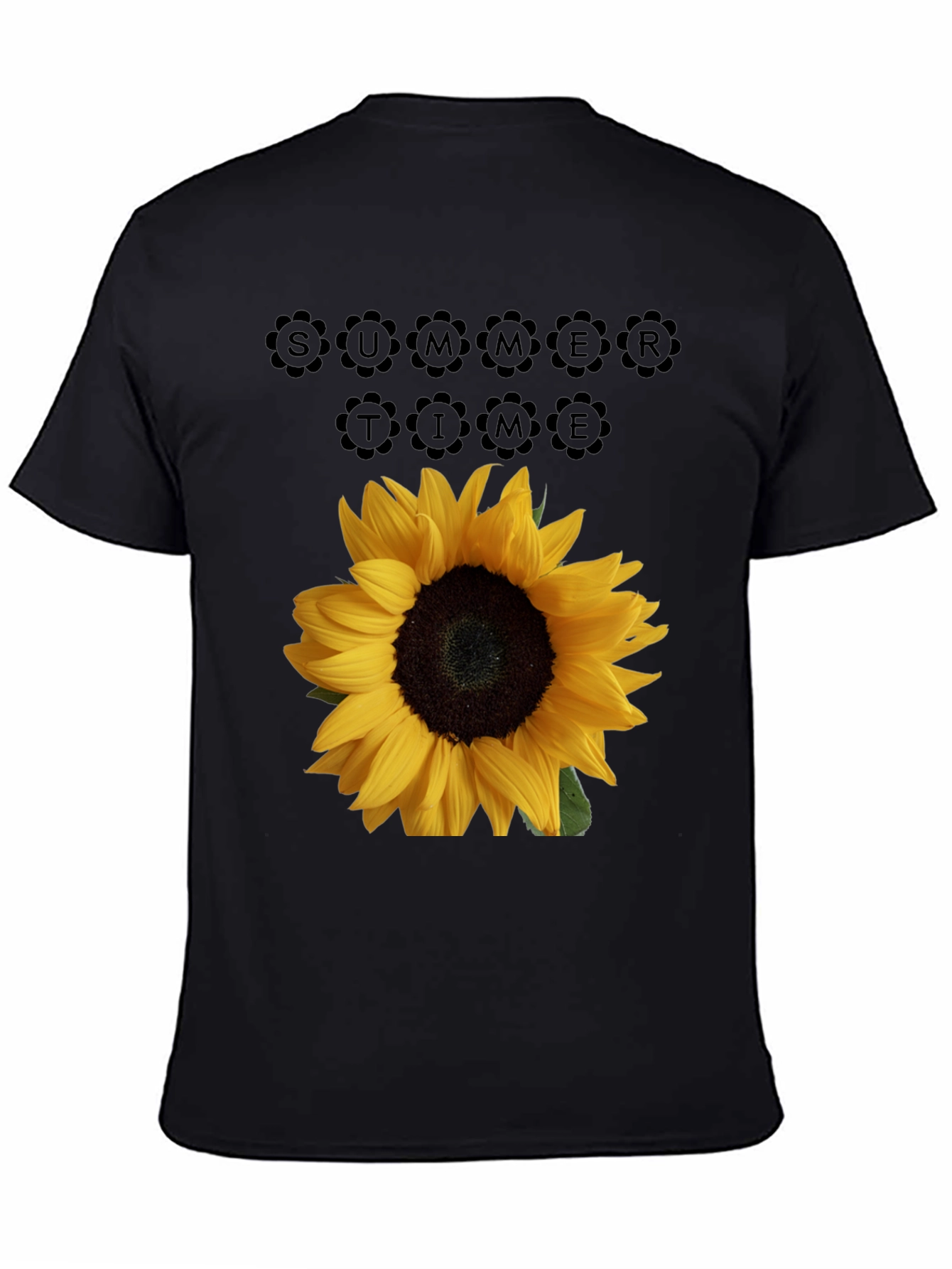 Sunflower Summertime Black T-Shirt