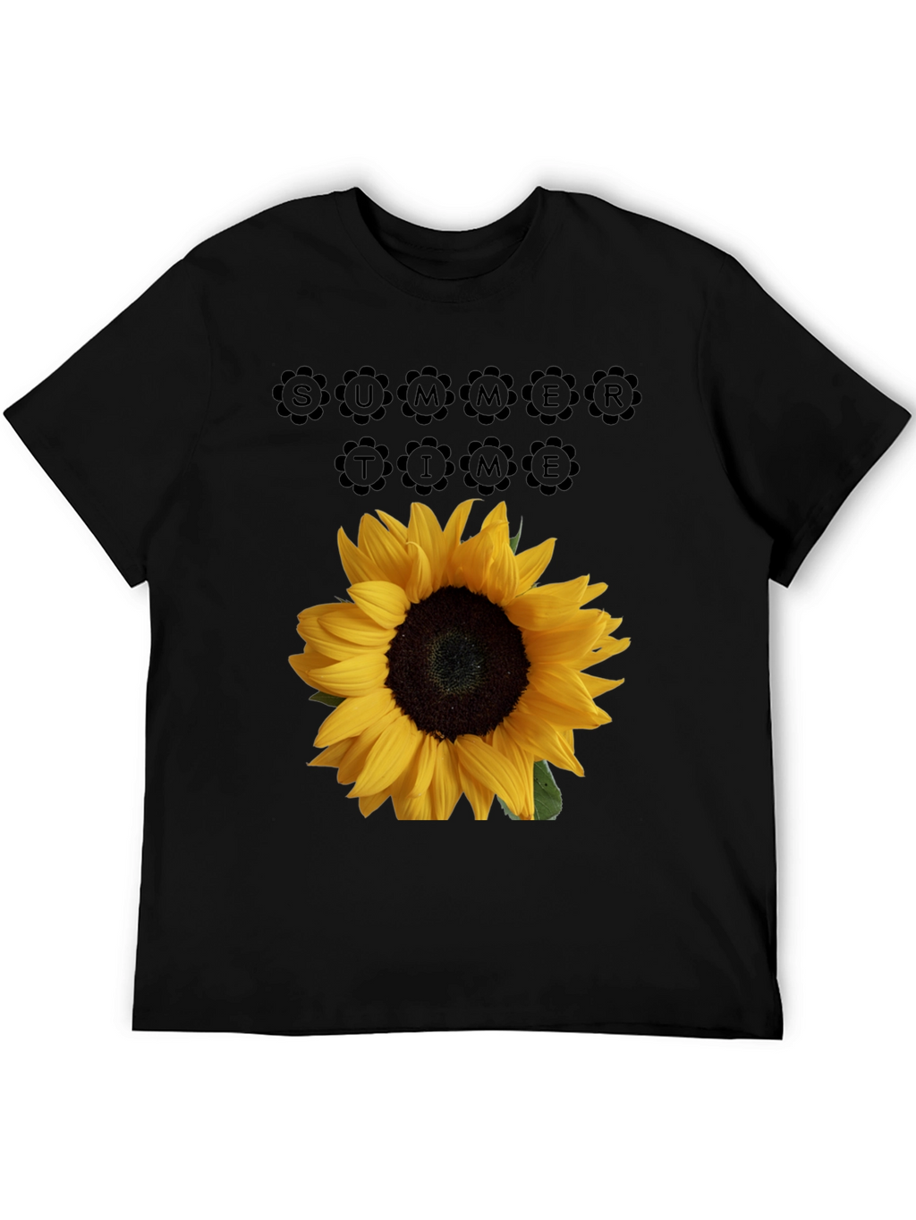 Sunflower Summertime Black T-Shirt