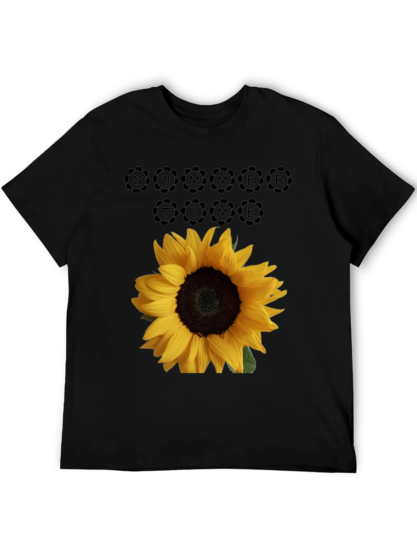 Sunflower Summertime Black T-Shirt