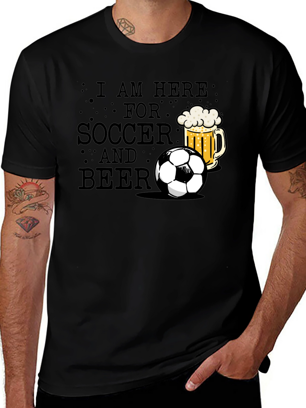Soccer & Beer Graphic Tee - Casual Fan T-Shirt