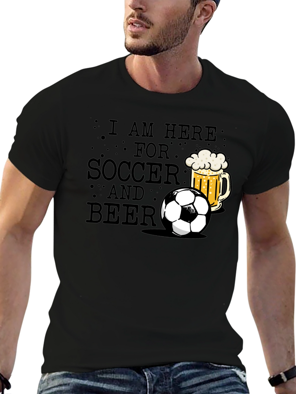 Soccer & Beer Graphic Tee - Casual Fan T-Shirt