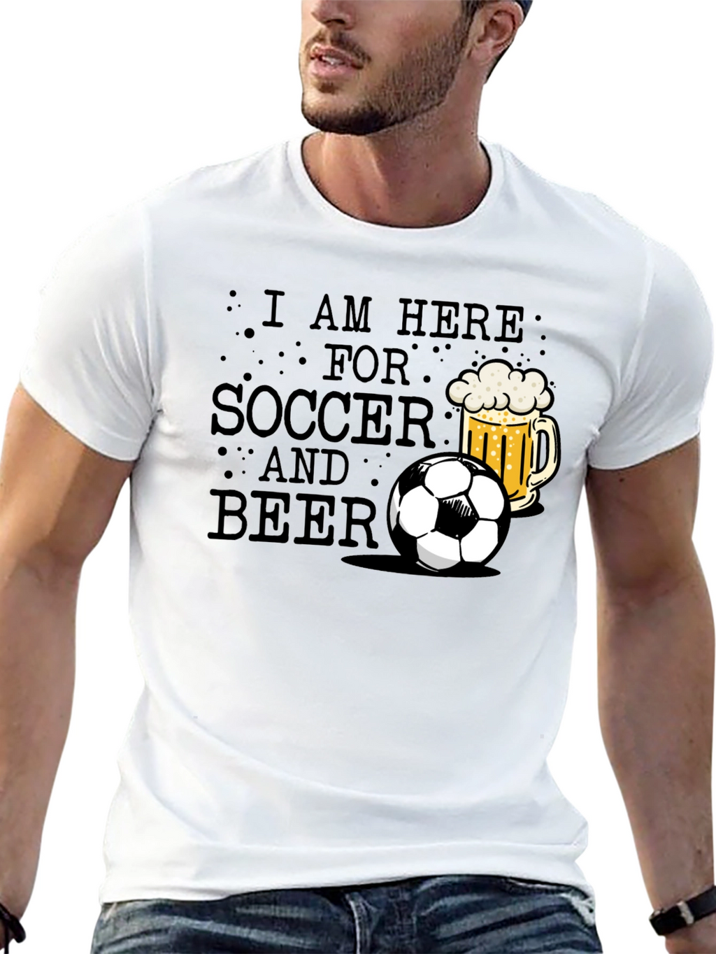 Soccer & Beer Graphic Tee - Casual Fan T-Shirt