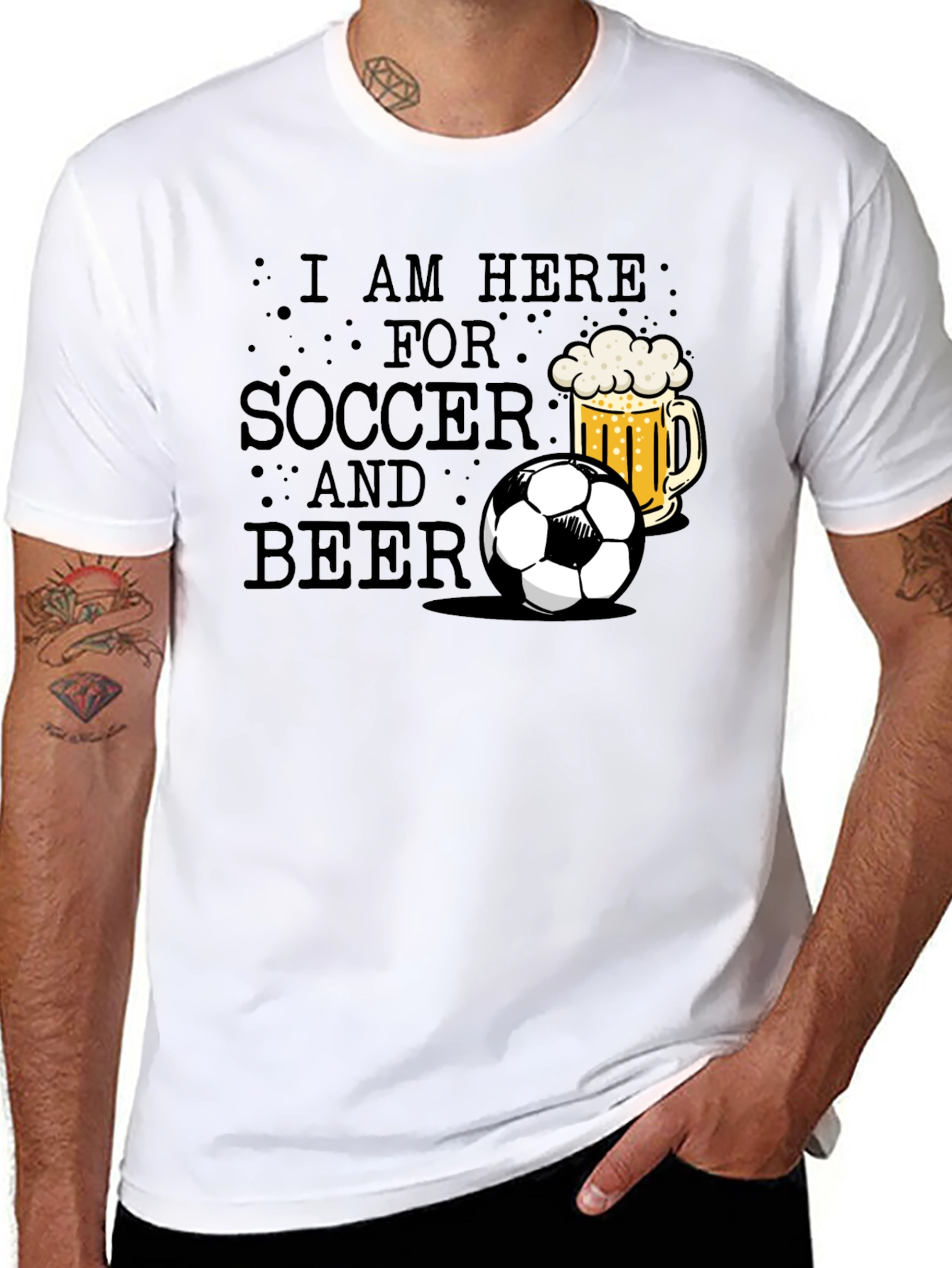 Soccer & Beer Graphic Tee - Casual Fan T-Shirt