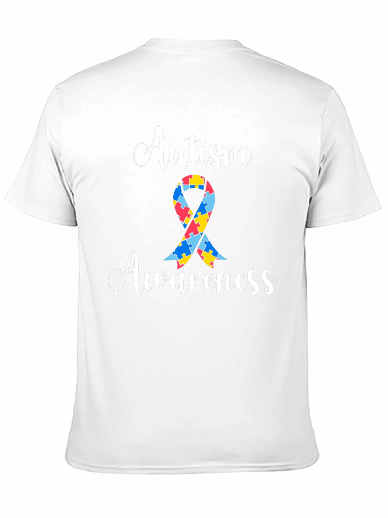 Autism Awareness Puzzle Ribbon Graphic Tee