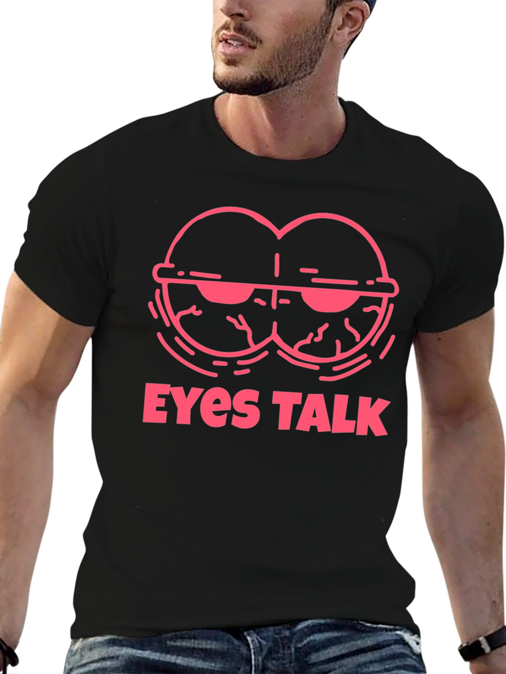 Eyes Talk Graphic Tee - Cool Black T-Shirt