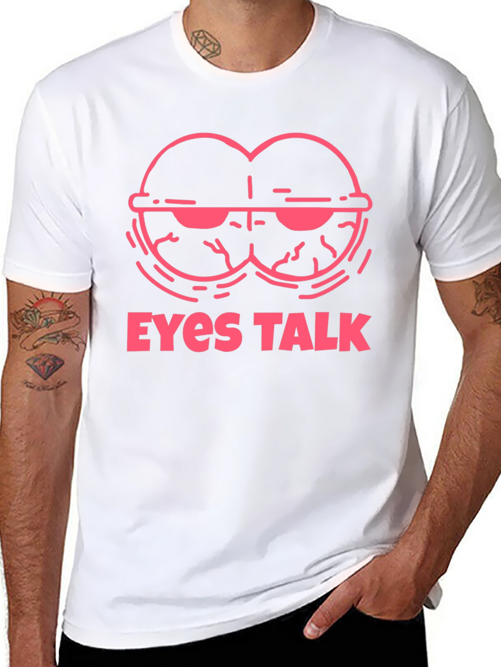 Eyes Talk Graphic Tee - Cool Black T-Shirt
