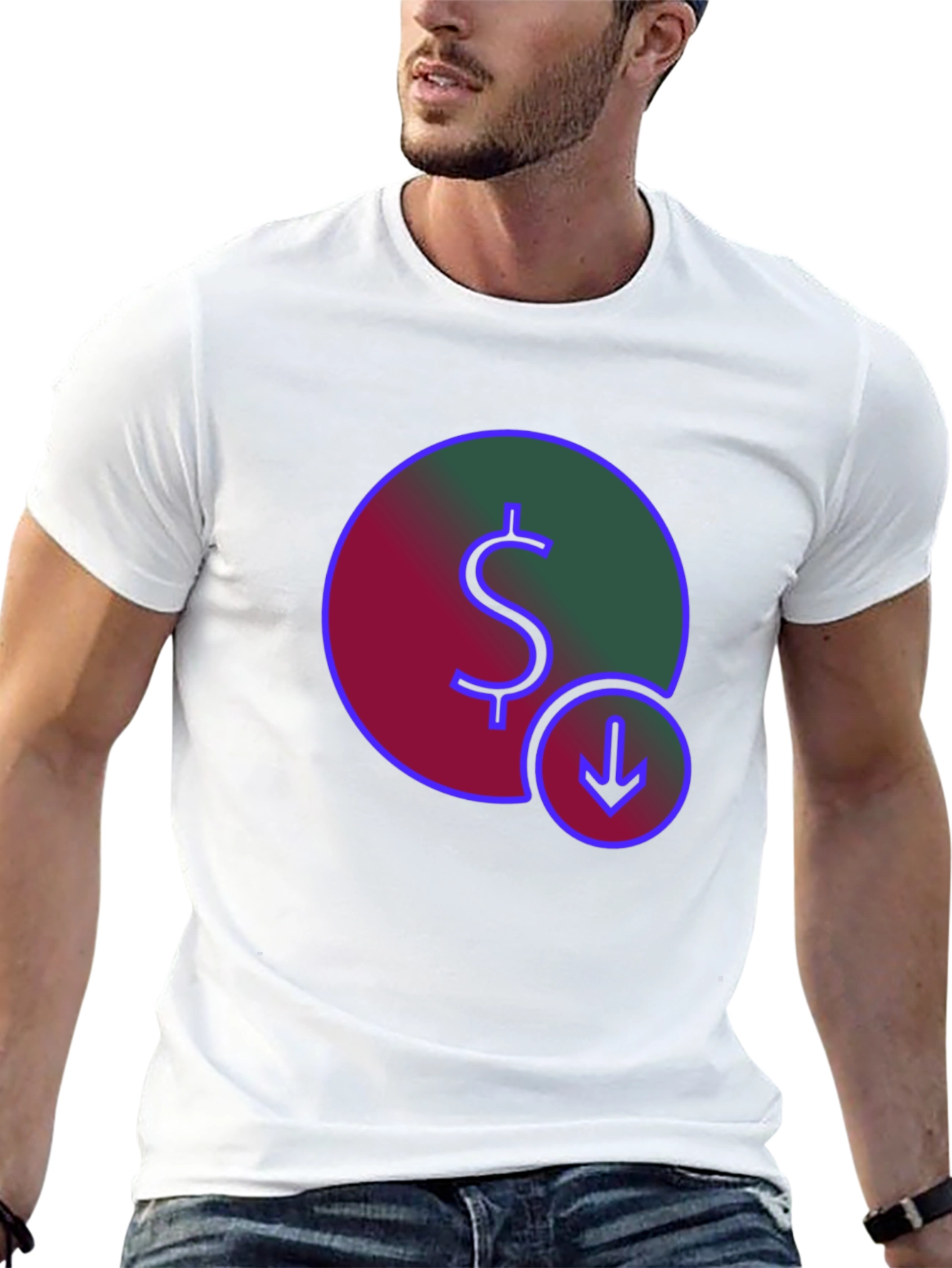 Dollar Down Trend Graphic T-Shirt