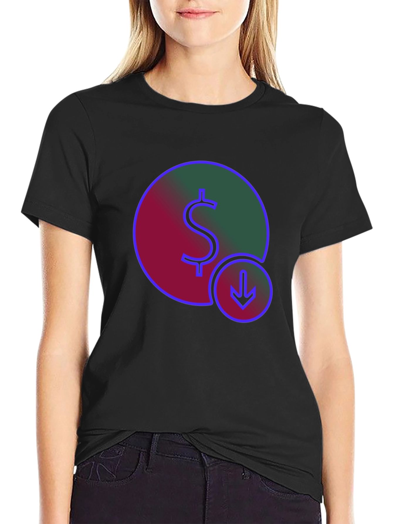 Dollar Down Trend Graphic T-Shirt