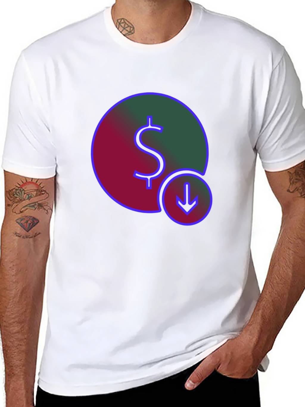 Dollar Down Trend Graphic T-Shirt