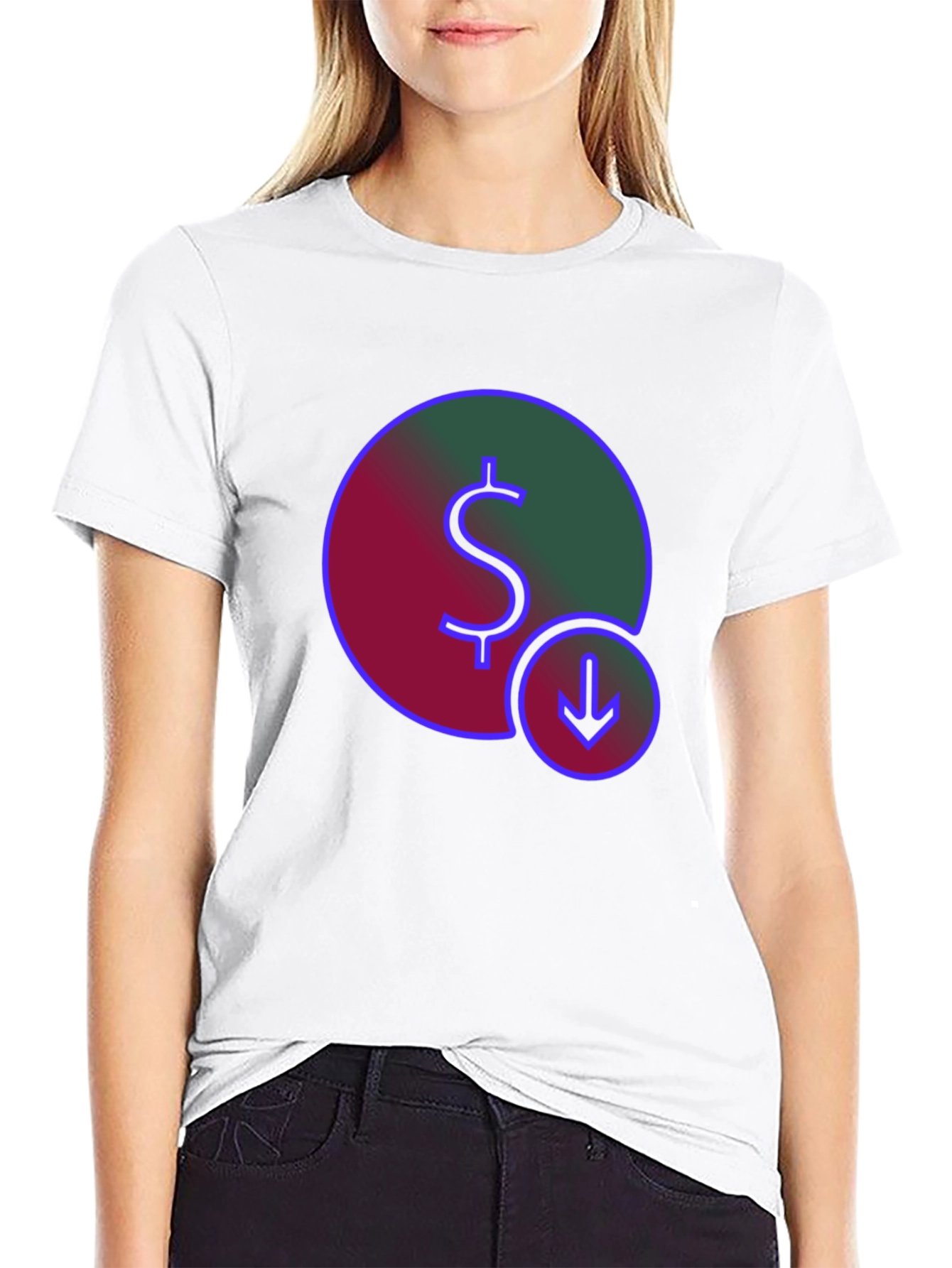 Dollar Down Trend Graphic T-Shirt