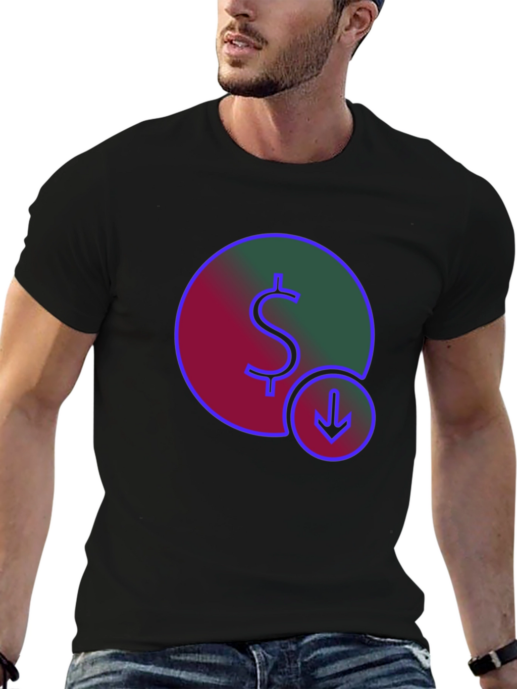 Dollar Down Trend Graphic T-Shirt