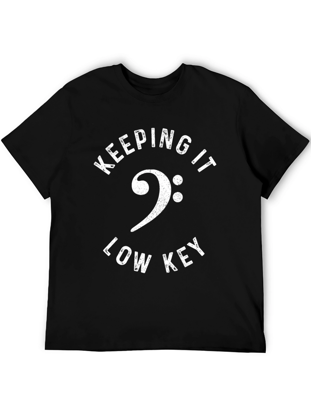 Keeping It Low Key Bass Clef Black T-Shirt