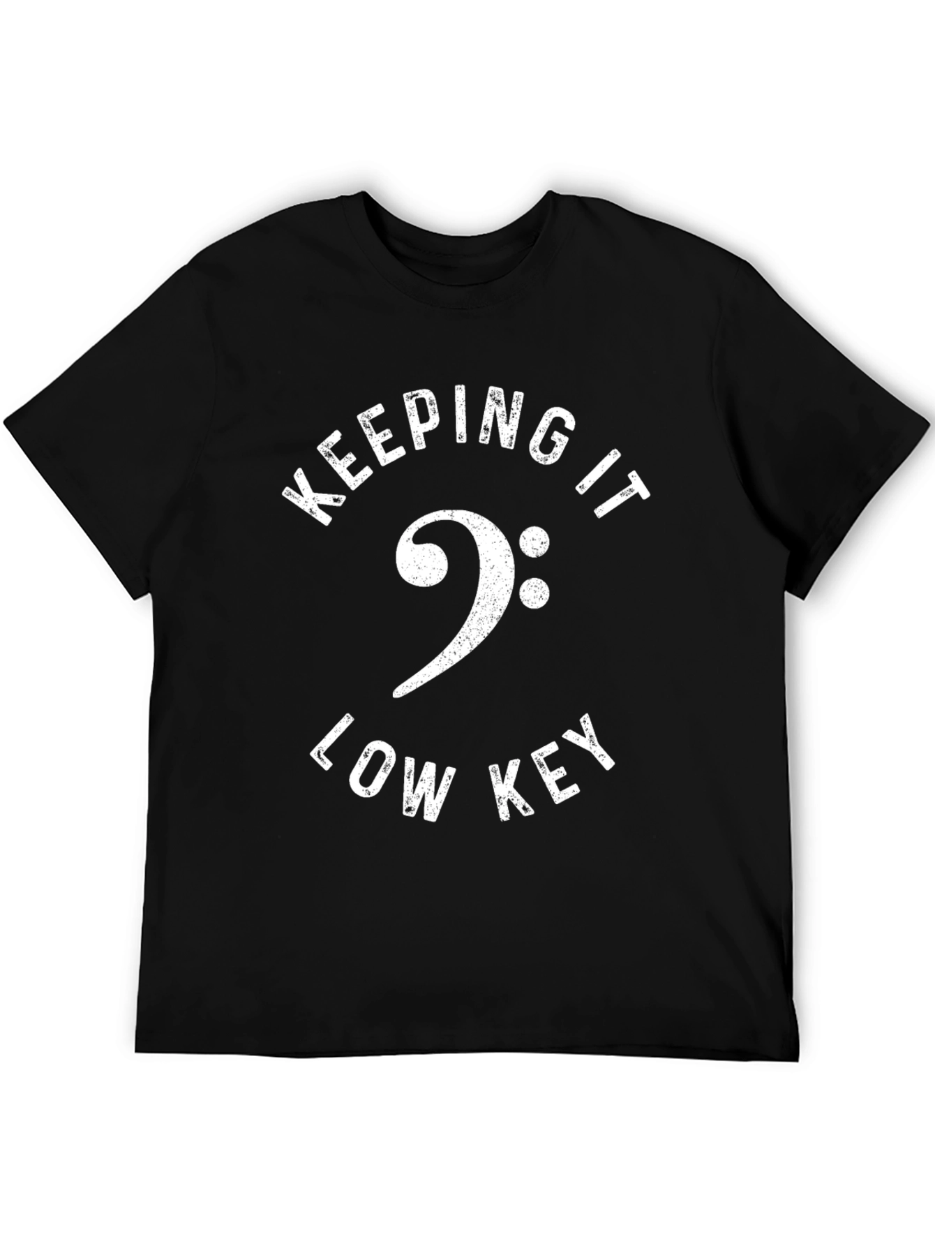 Keeping It Low Key Bass Clef Black T-Shirt