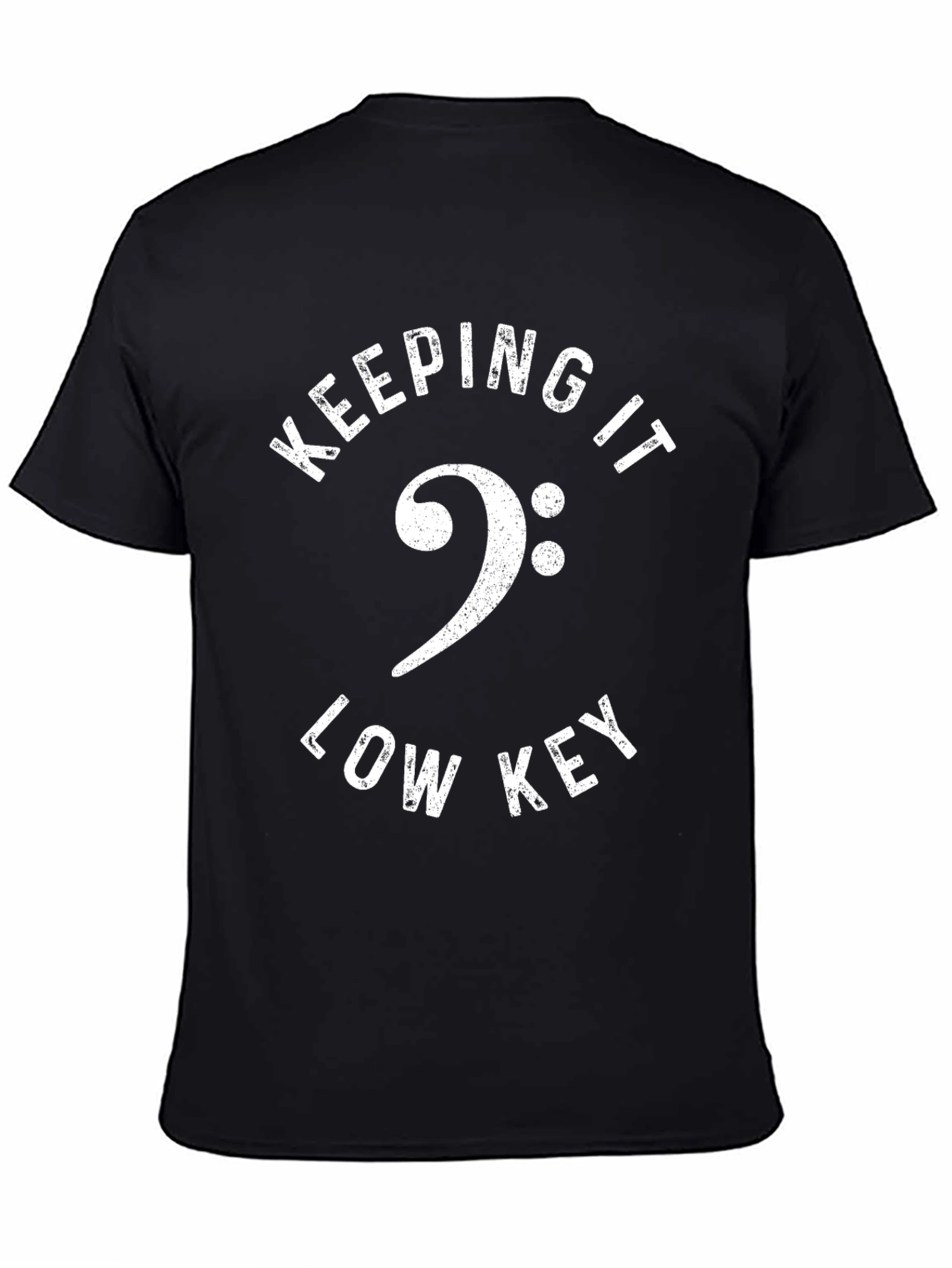 Keeping It Low Key Bass Clef Black T-Shirt