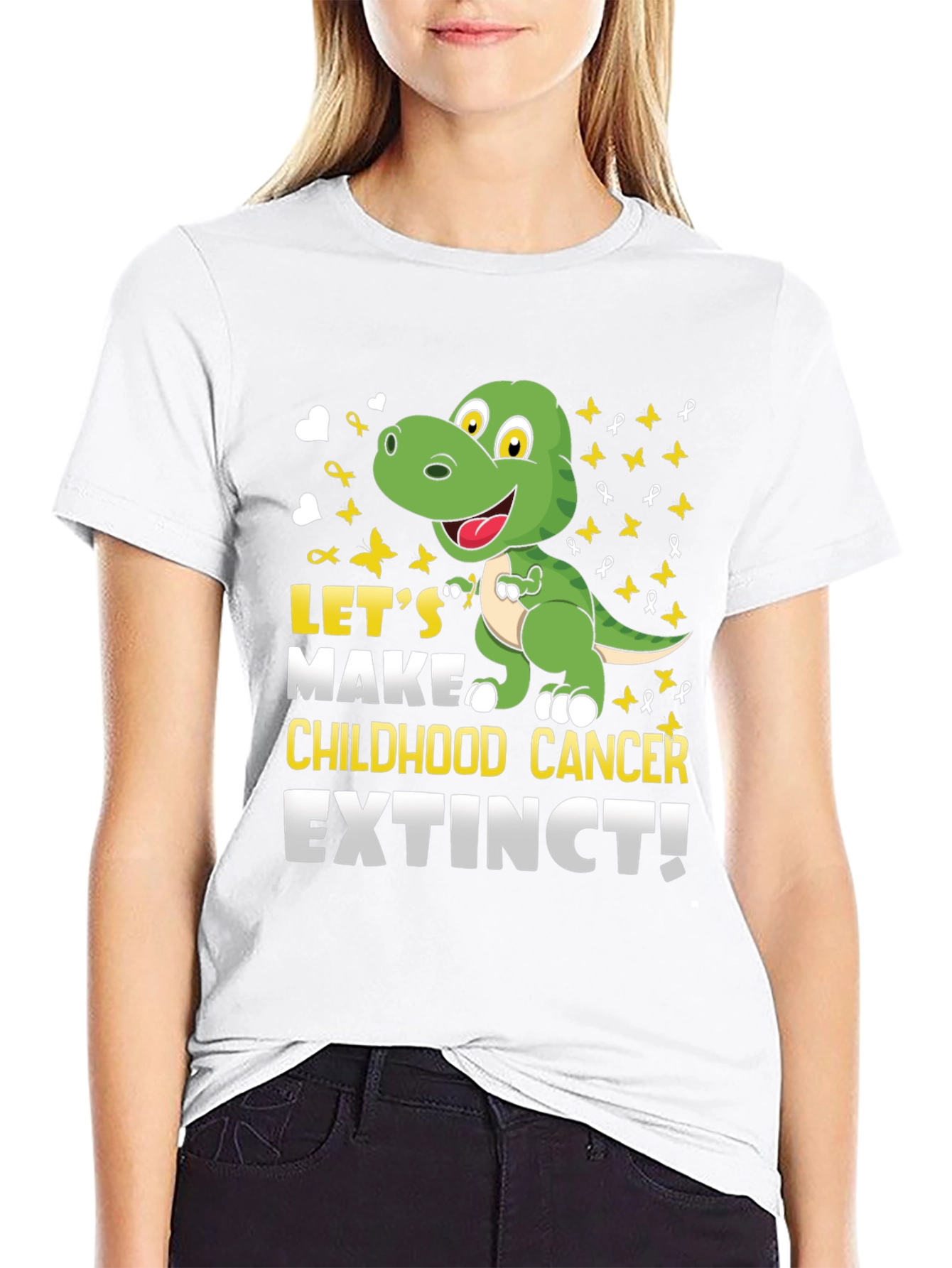 Childhood Cancer Awareness Dinosaur T-Shirt
