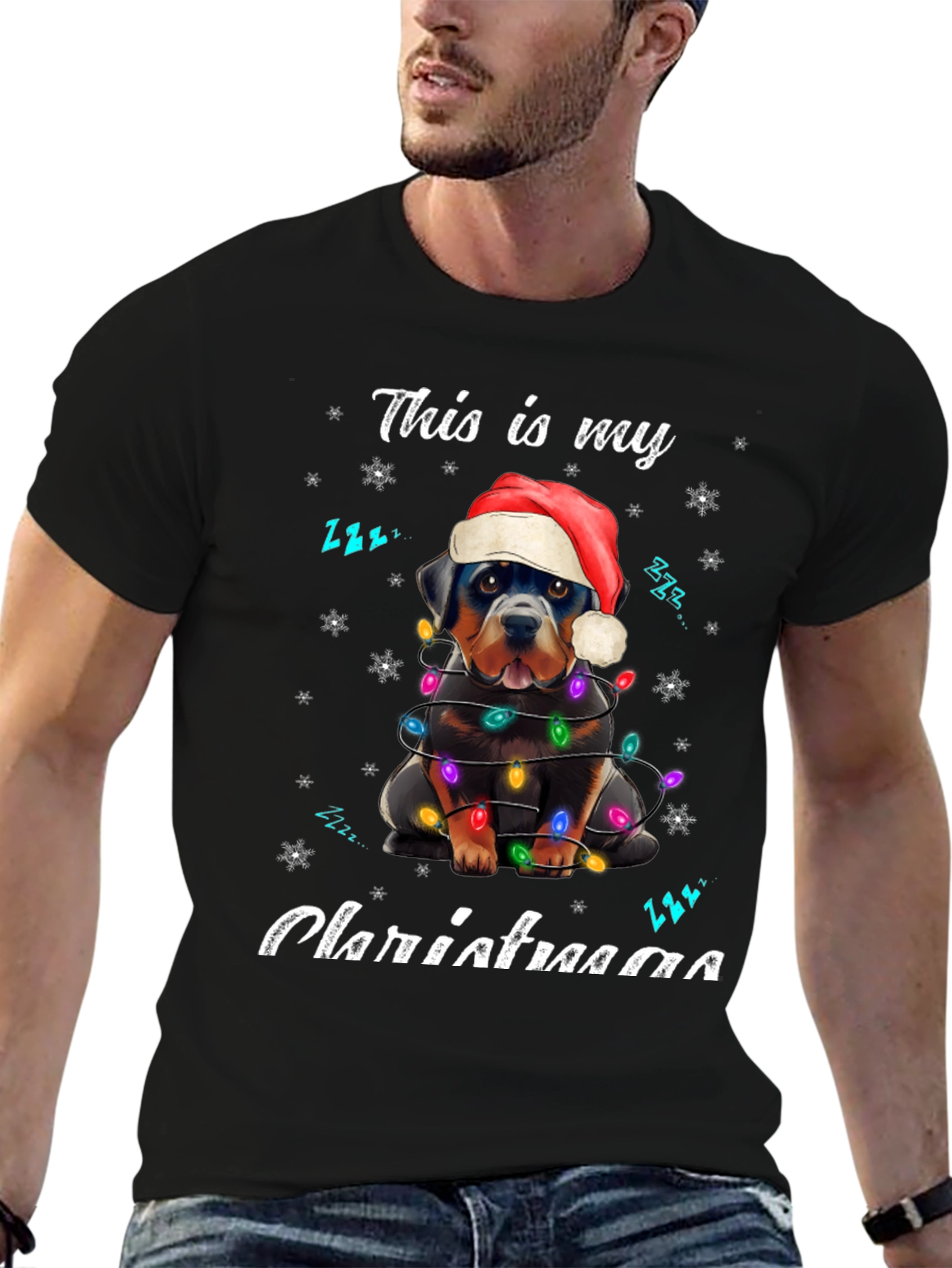 Christmas Rottweiler T-Shirt Holiday Dog Tee
