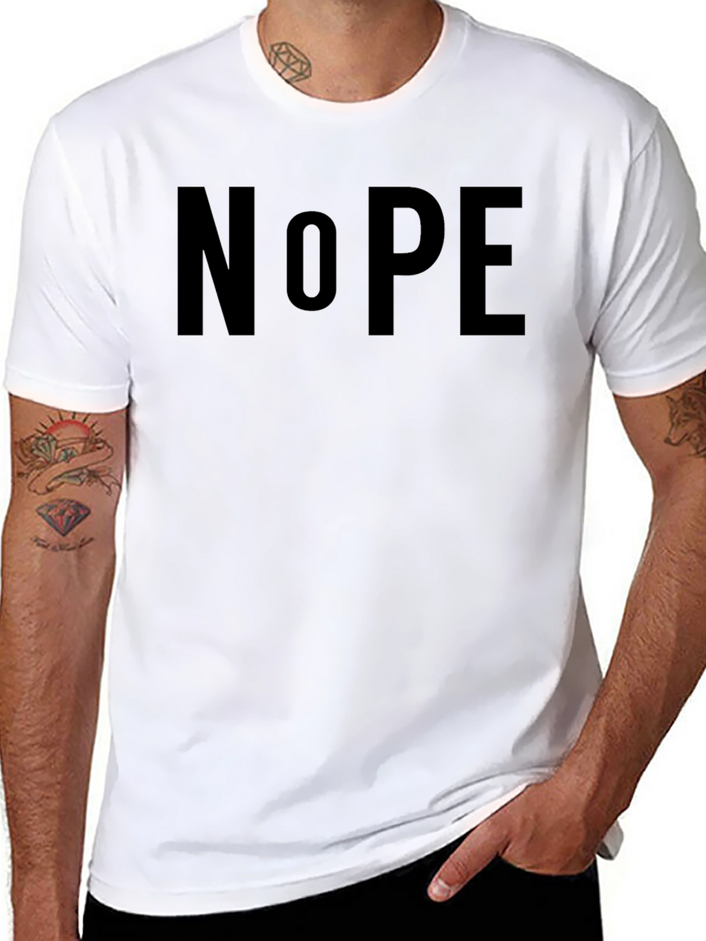 Nope Graphic Tee - Solid Black Unisex T-Shirt