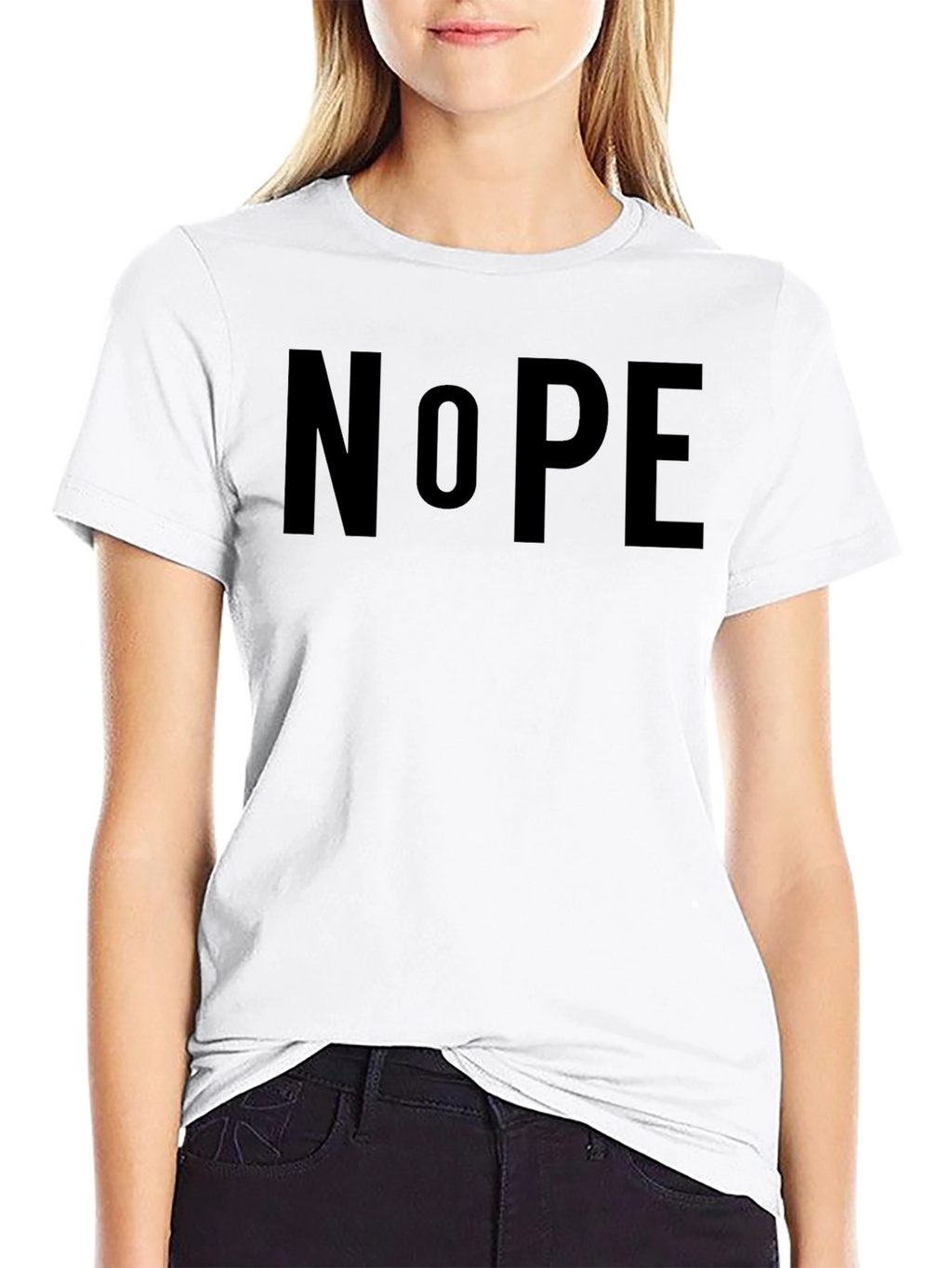 Nope Graphic Tee - Solid Black Unisex T-Shirt