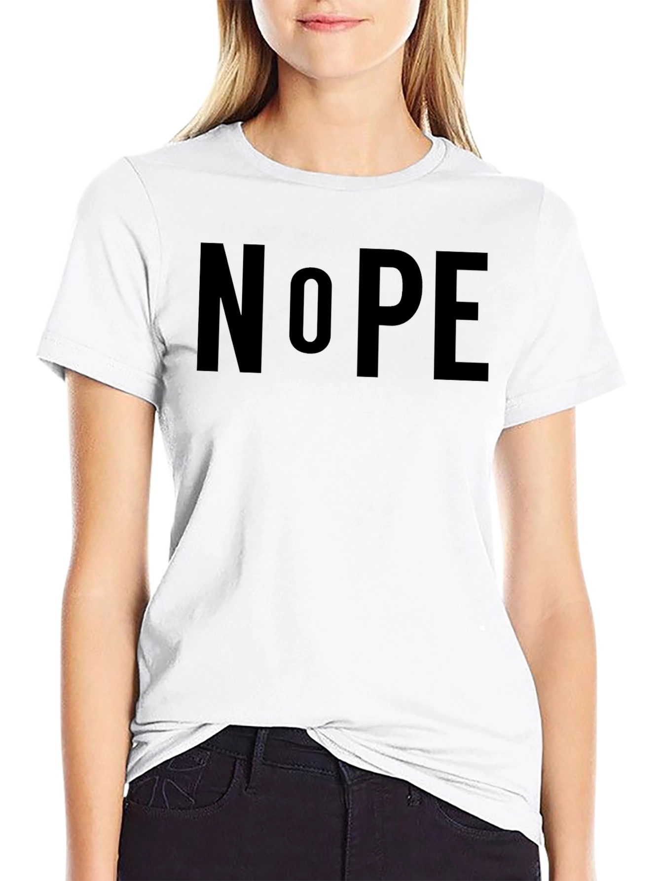 Nope Graphic Tee - Solid Black Unisex T-Shirt