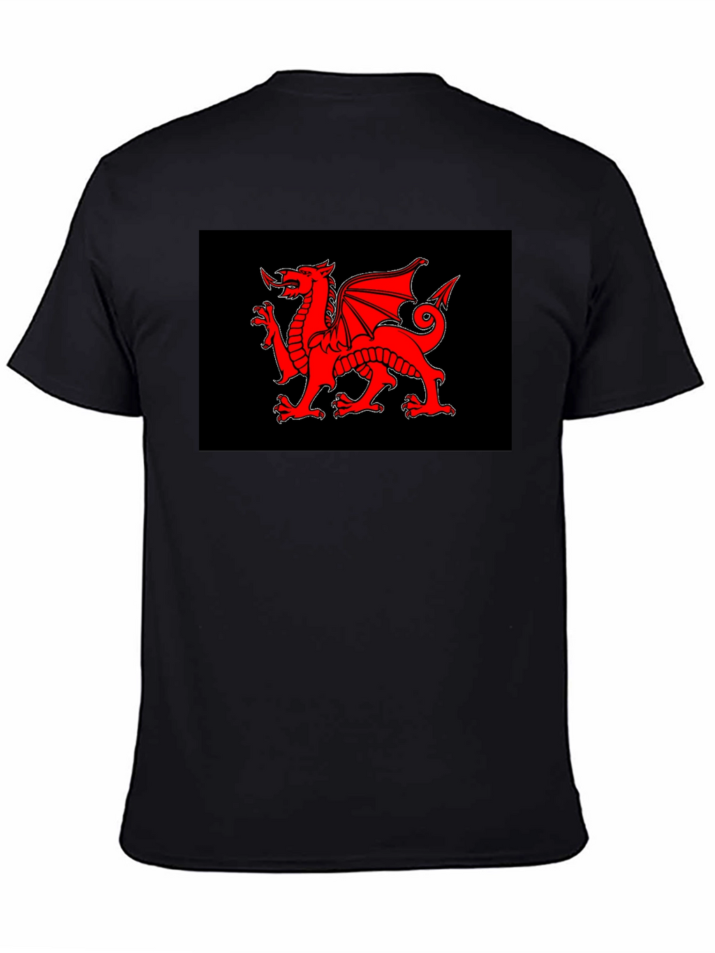 Welsh Dragon Black T-Shirt - Cymru Red Dragon Wales