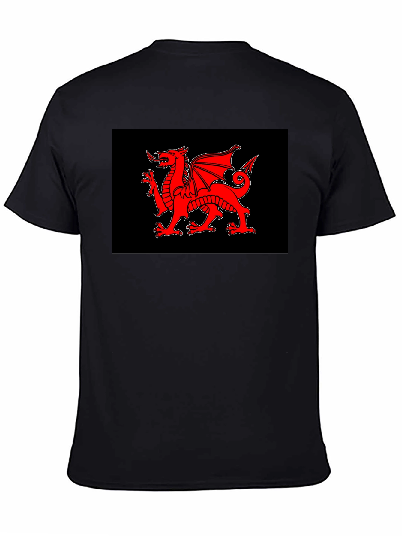 Welsh Dragon Black T-Shirt - Cymru Red Dragon Wales