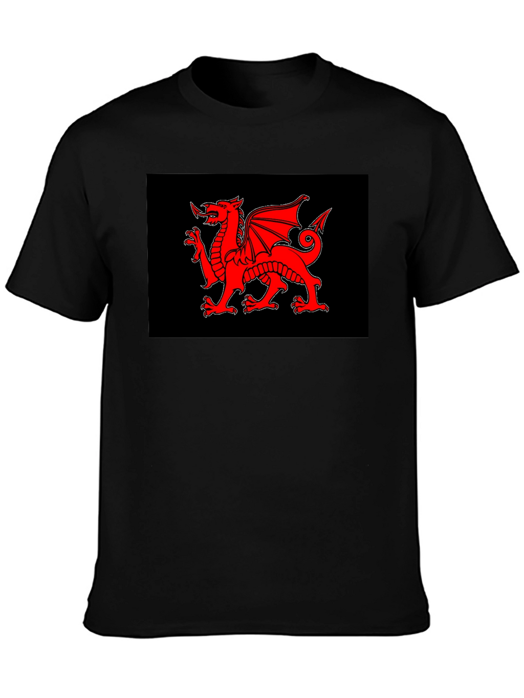 Welsh Dragon Black T-Shirt - Cymru Red Dragon Wales