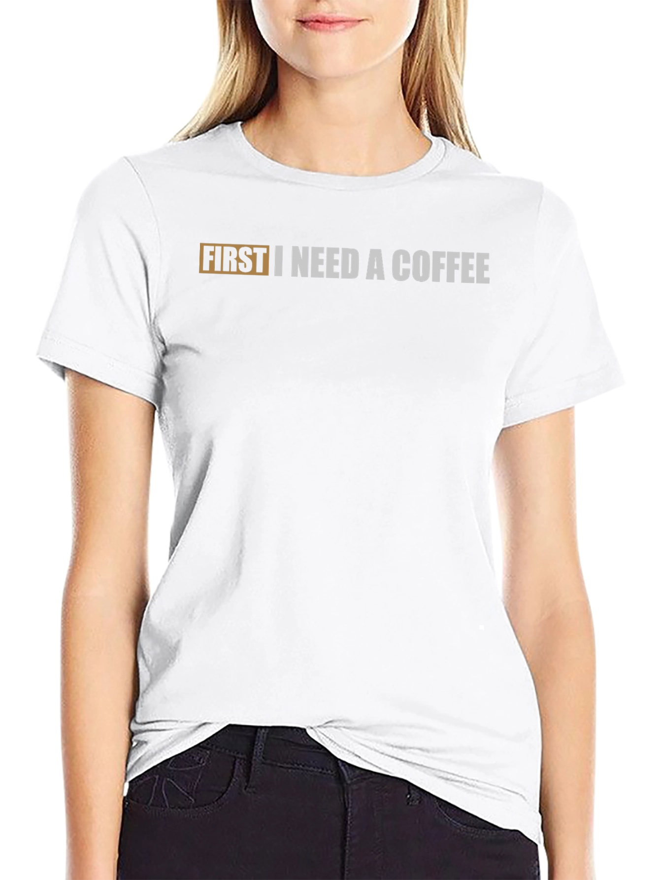 First I Need Coffee Black Graphic Tee