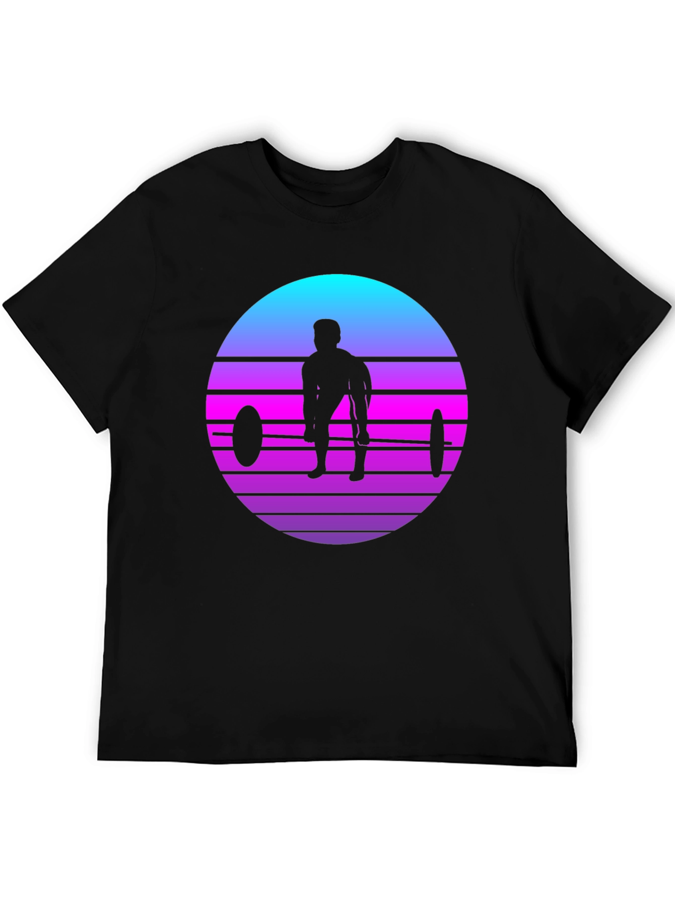 Retro Weightlifting Sunset T-Shirt