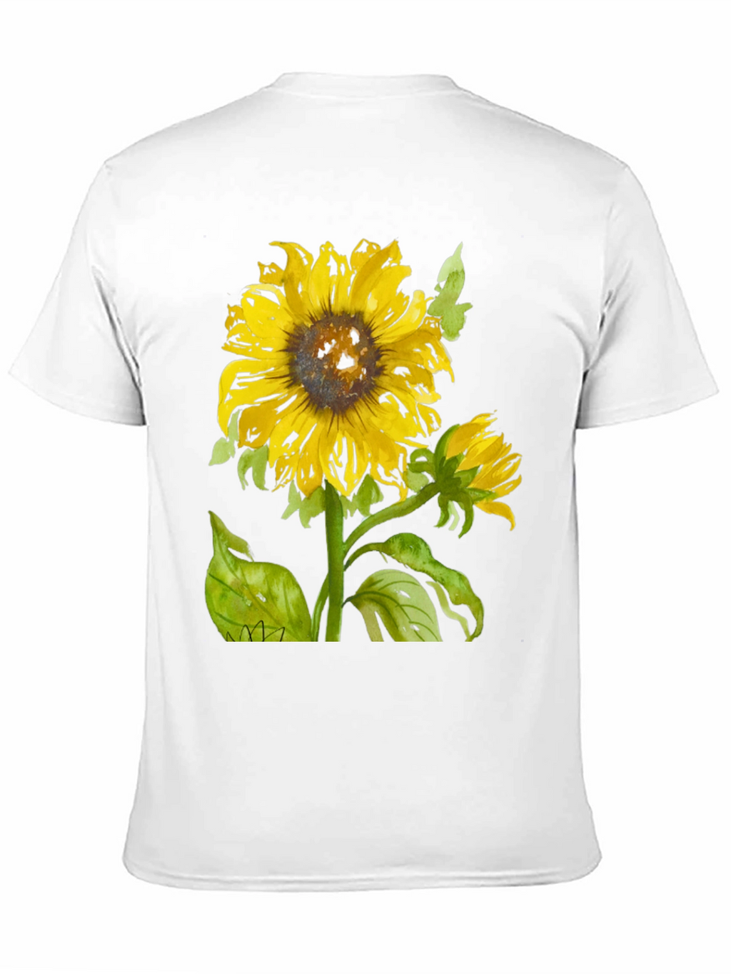 Sunflower Graphic Print Black T-Shirt