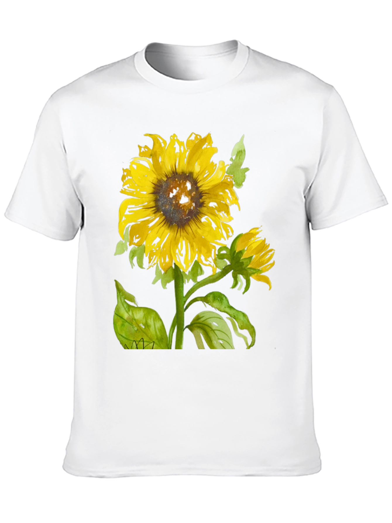 Sunflower Graphic Print Black T-Shirt