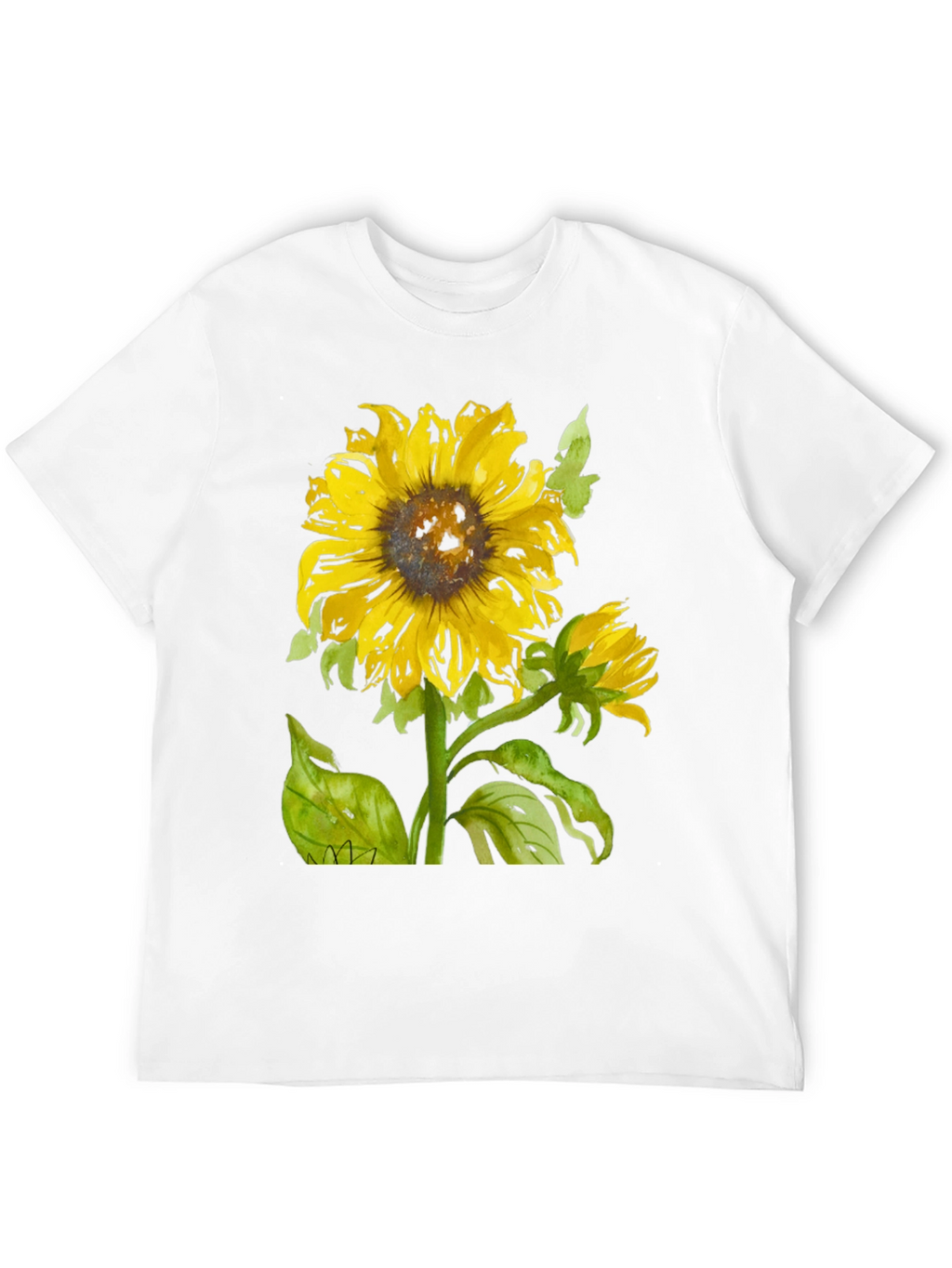 Sunflower Graphic Print Black T-Shirt