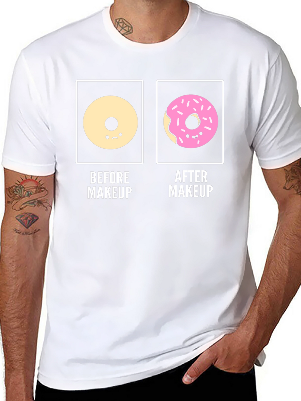 Donut Before & After Makeup Funny T-Shirt