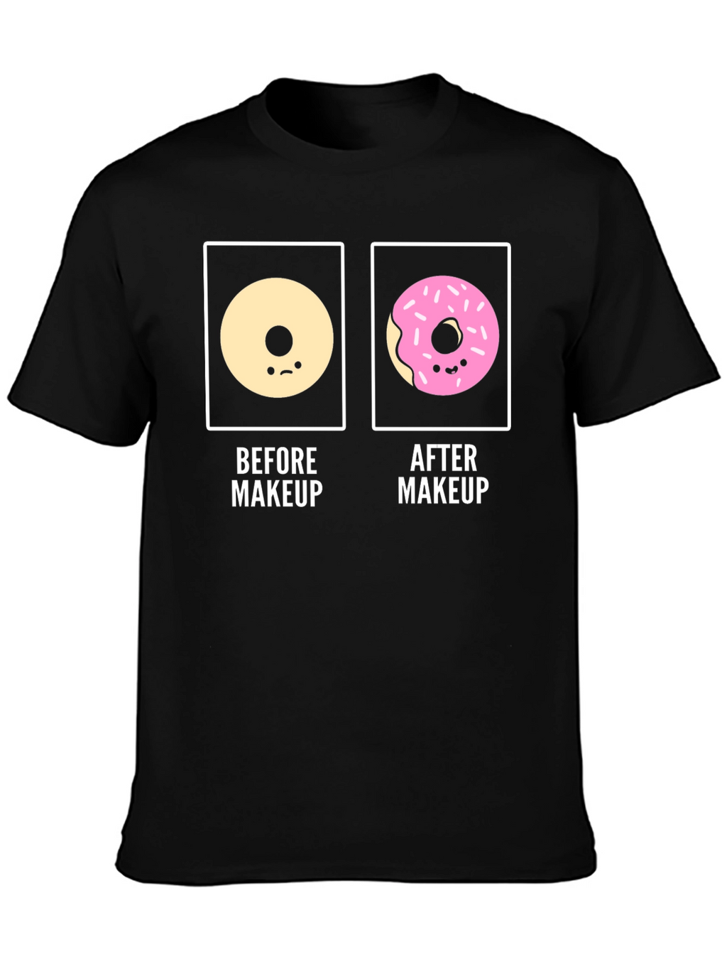 Donut Before & After Makeup Funny T-Shirt