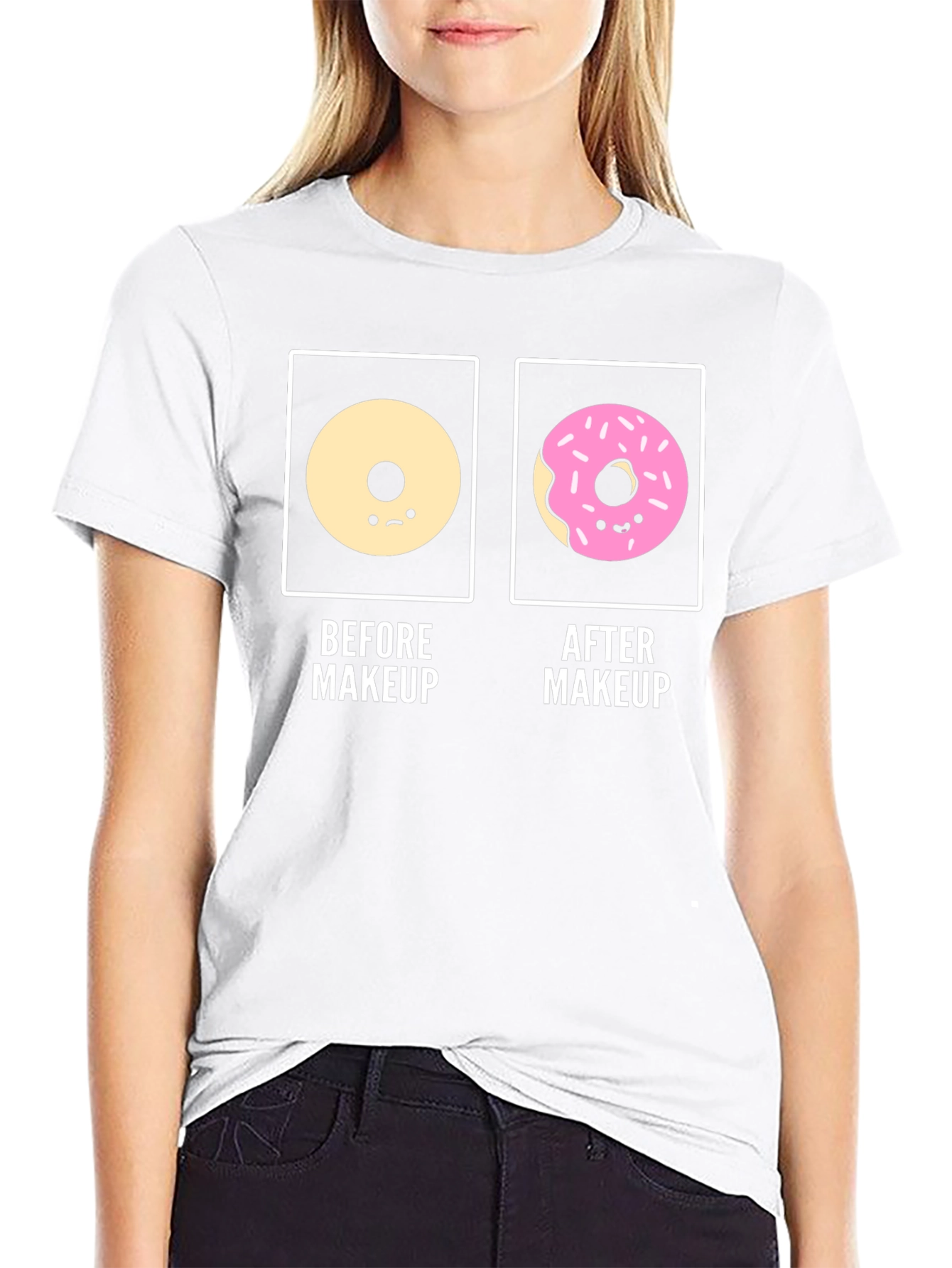 Donut Before & After Makeup Funny T-Shirt