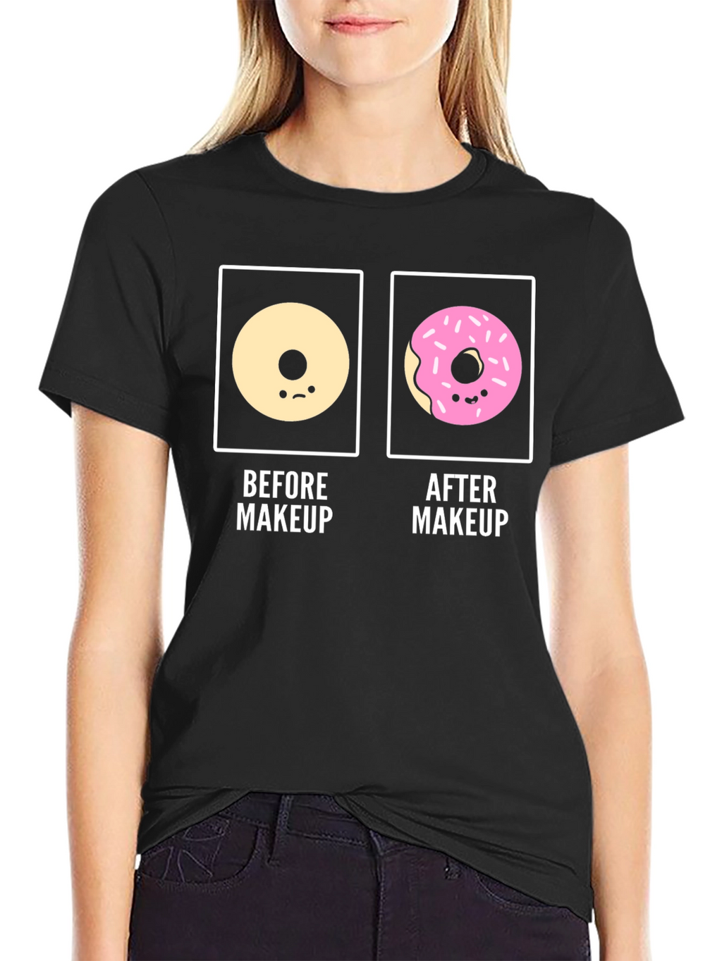 Donut Before & After Makeup Funny T-Shirt