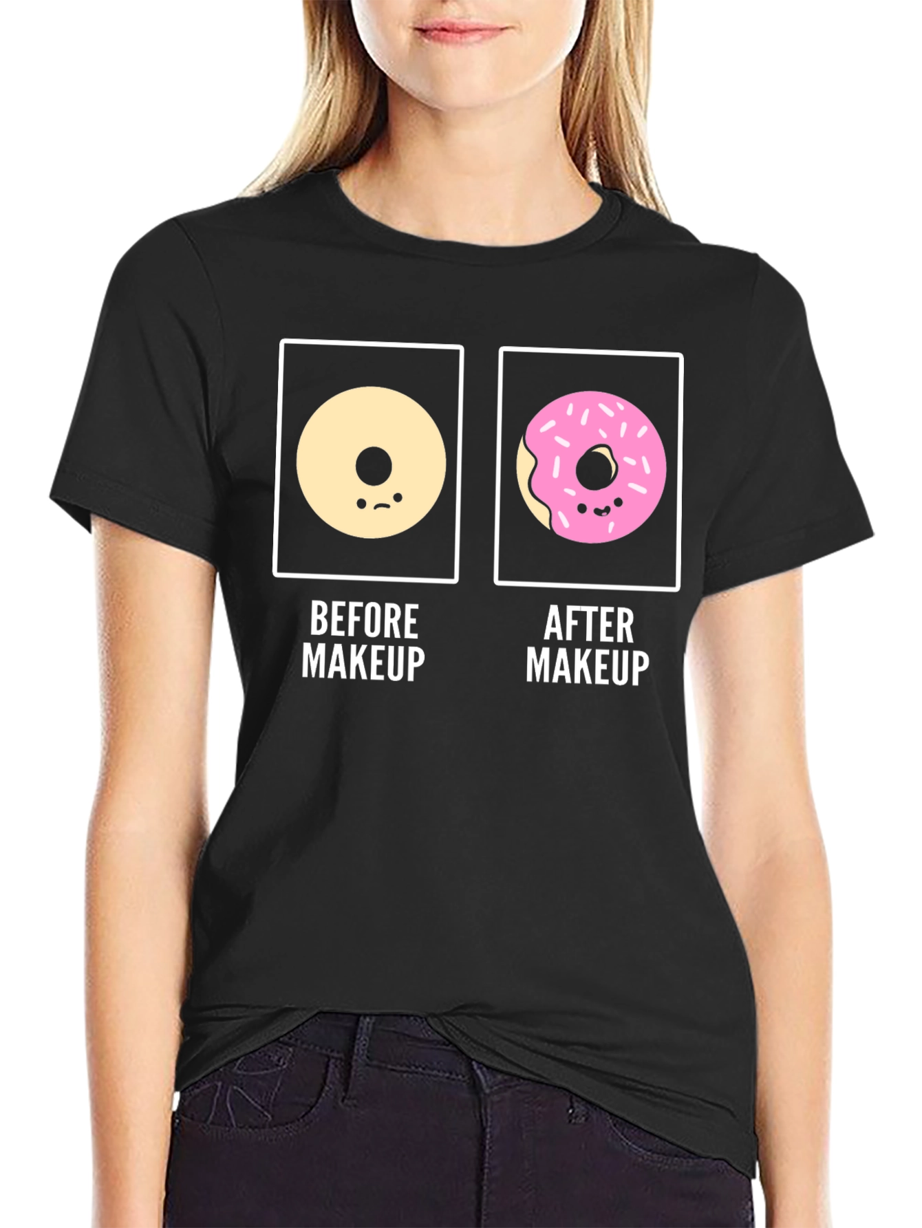 Donut Before & After Makeup Funny T-Shirt
