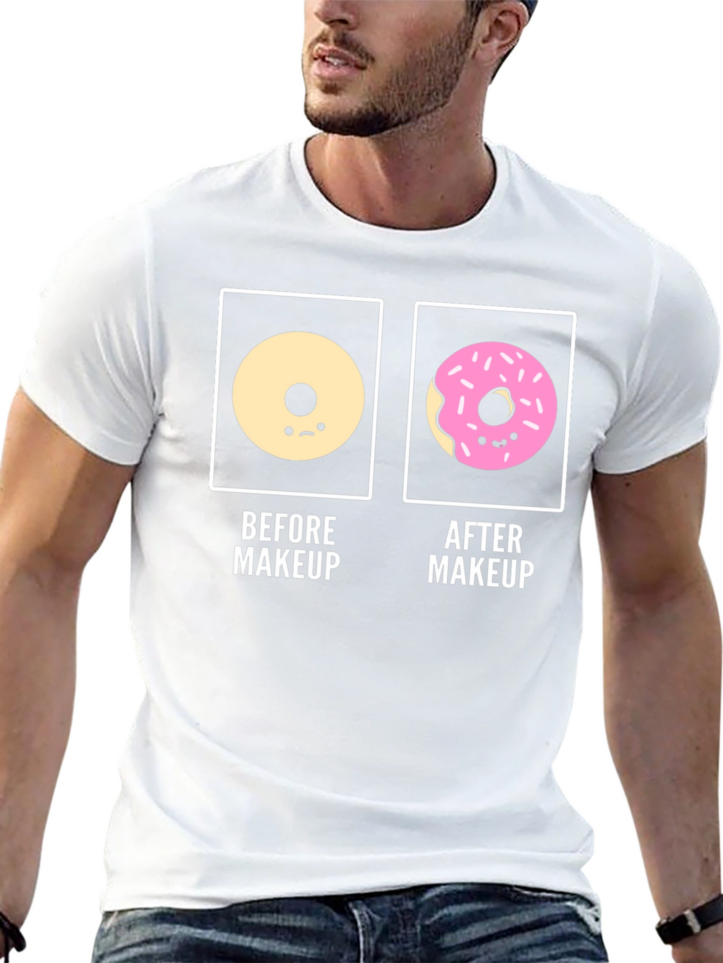 Donut Before & After Makeup Funny T-Shirt