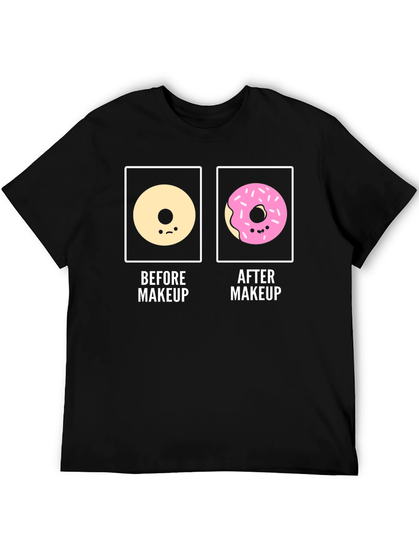 Donut Before & After Makeup Funny T-Shirt