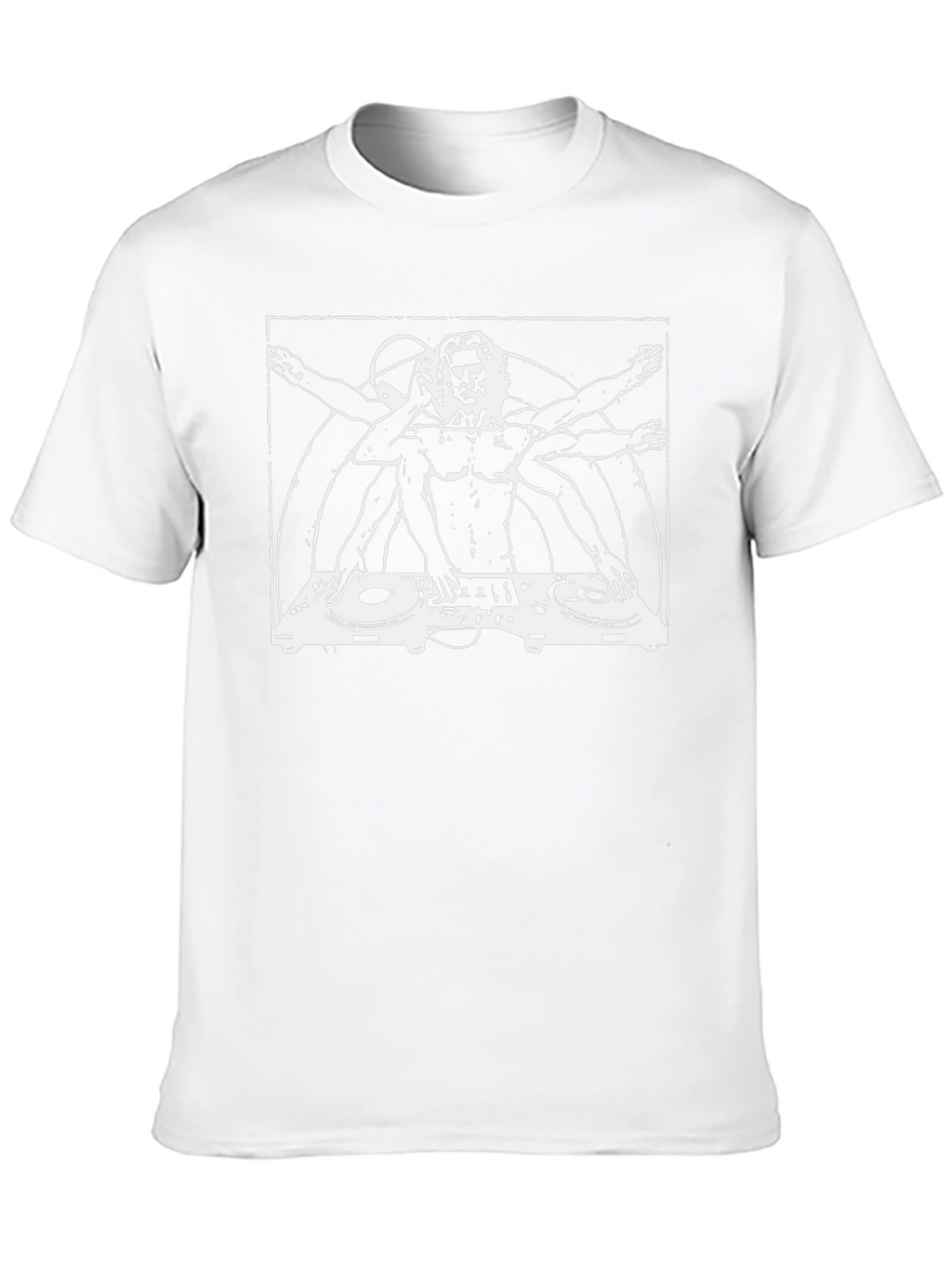 DJ Vitruvian Man Graphic T-Shirt - Black