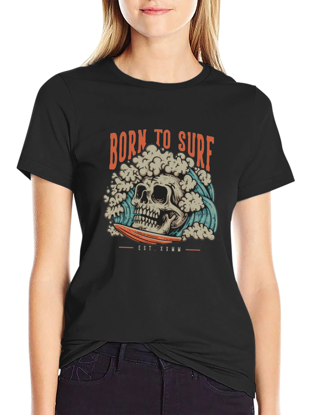 Born to Surf Skull Graphic Tee