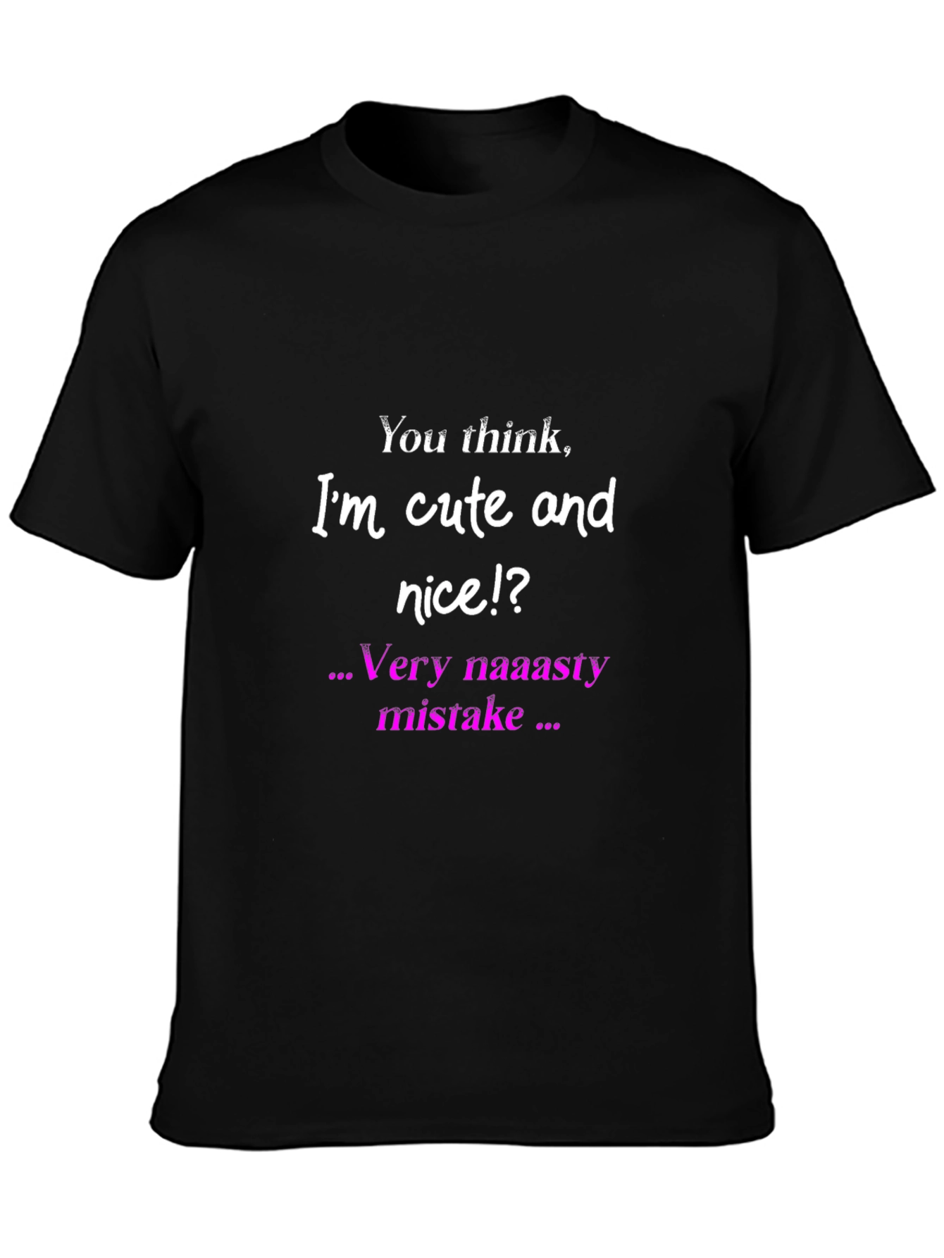 Funny Cute and Nice Graphic Print Black T-Shirt