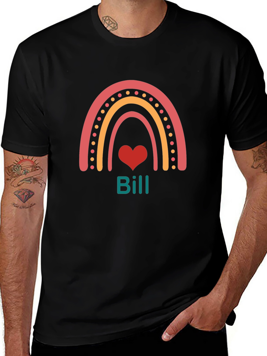 Rainbow Heart Personalized T-Shirt