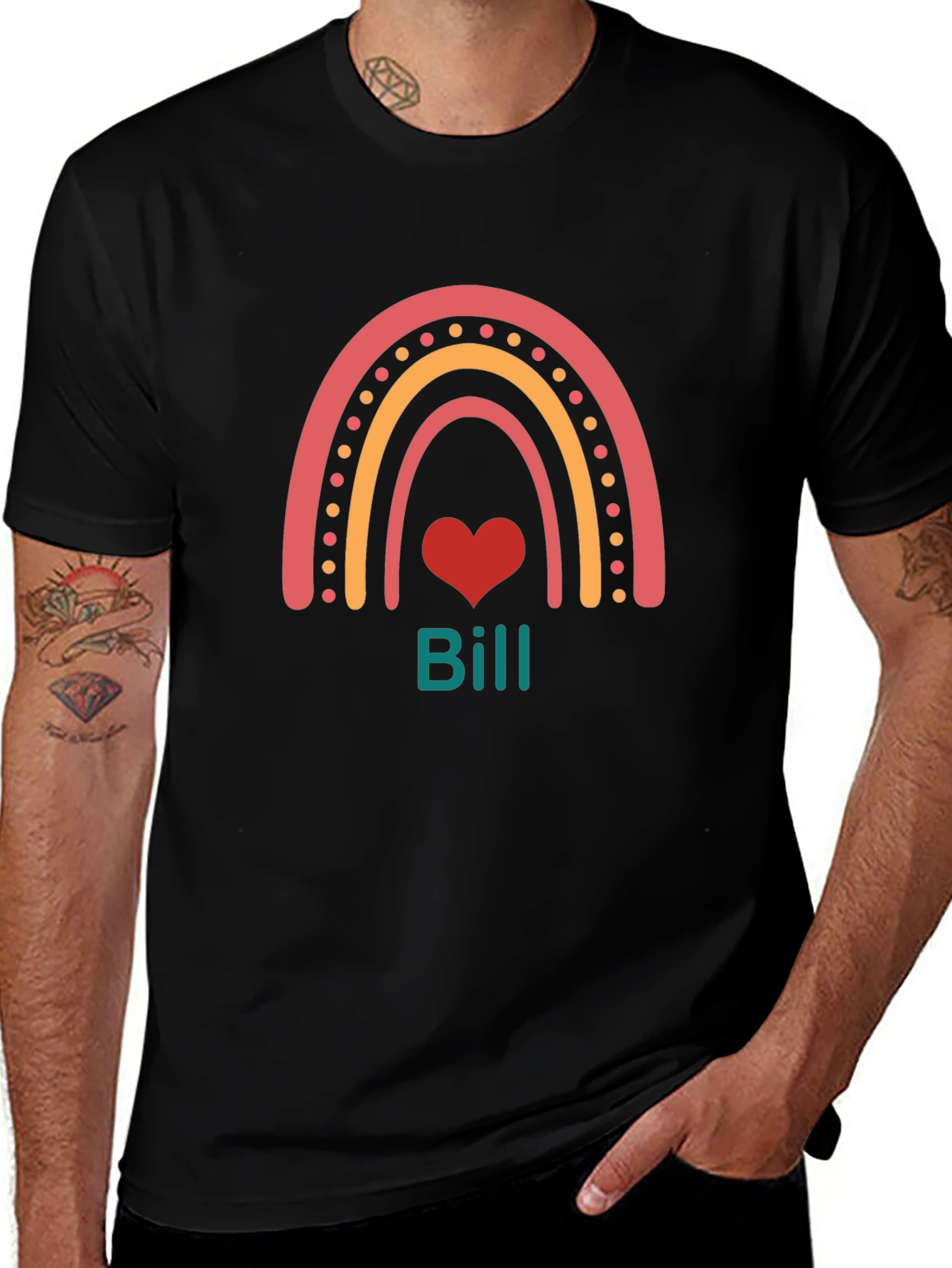 Rainbow Heart Personalized T-Shirt