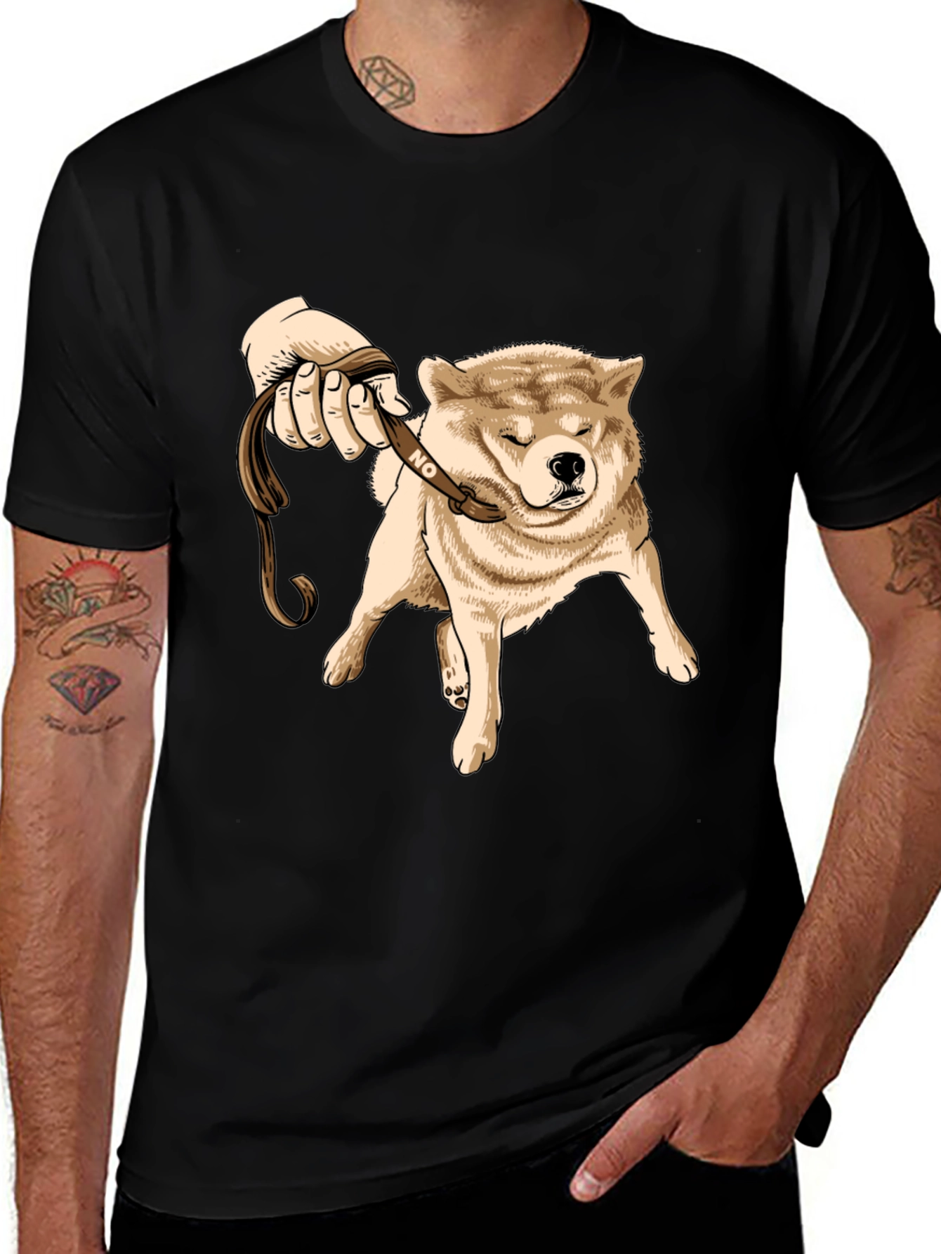 Funny Dog Refusal T-Shirt - Shiba Inu Walking