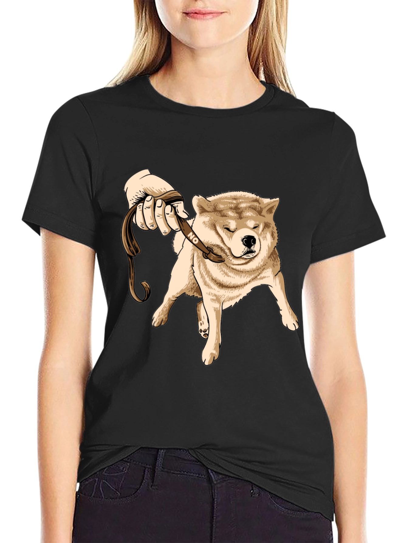 Funny Dog Refusal T-Shirt - Shiba Inu Walking