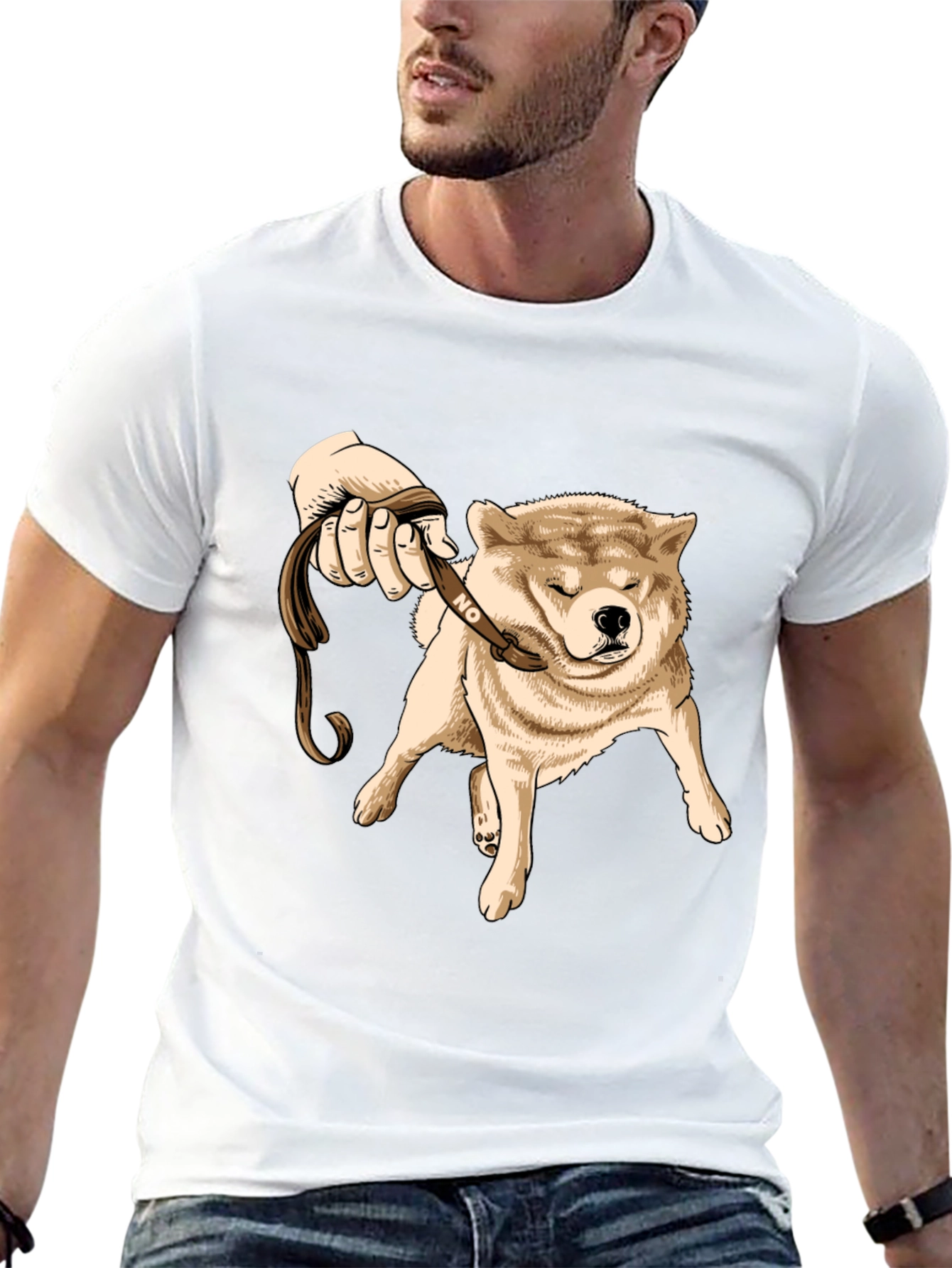 Funny Dog Refusal T-Shirt - Shiba Inu Walking