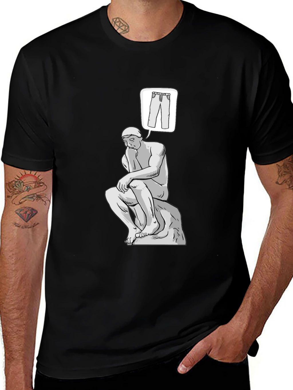 Thinking Man Pants T-Shirt - Philosophy Tee