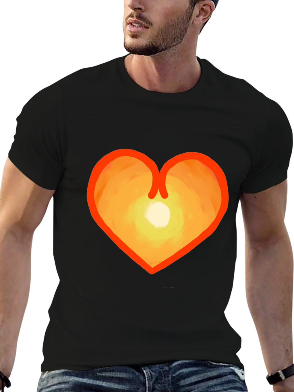 Heart Sunset Graphic Tee - Stylish & Unique