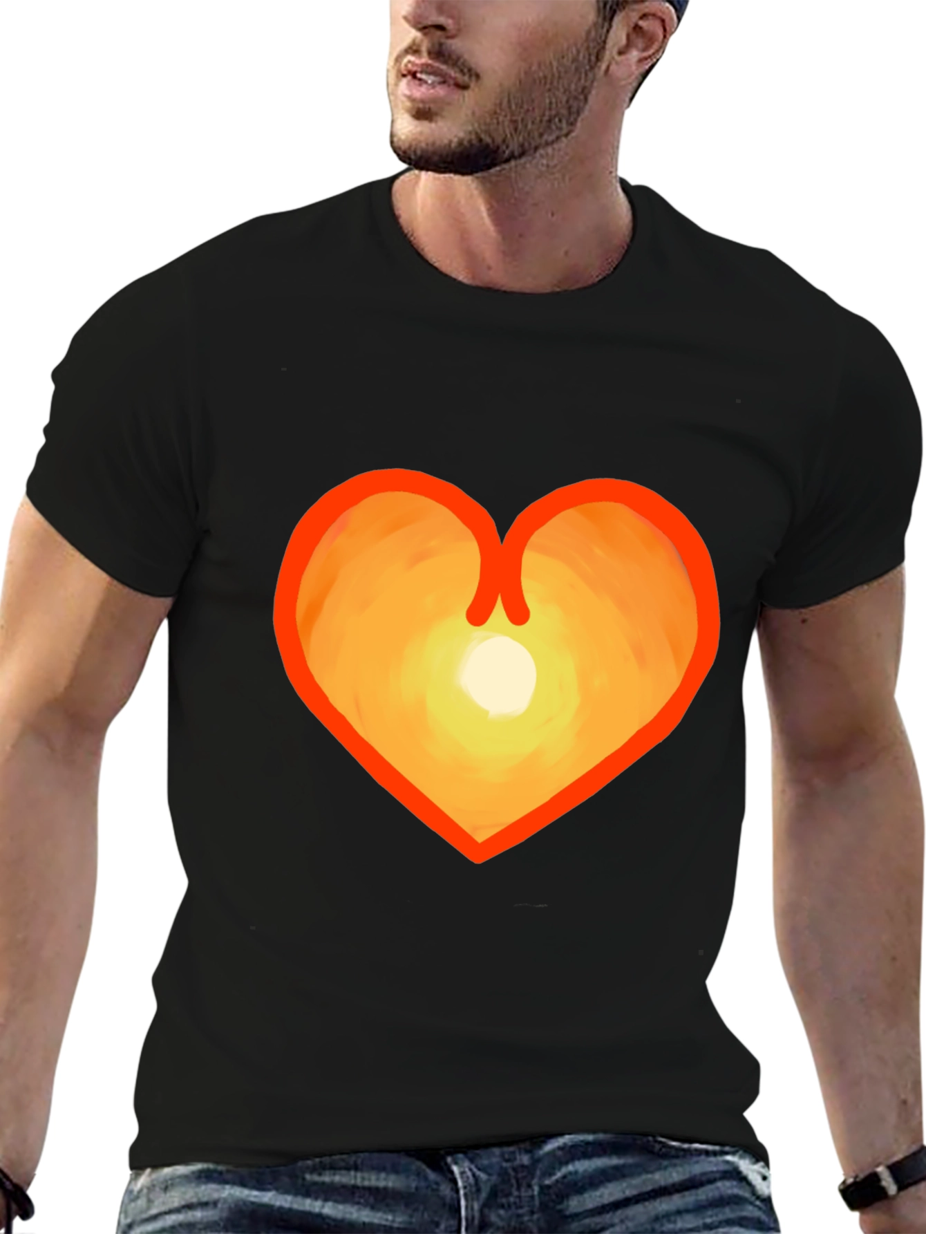 Heart Sunset Graphic Tee - Stylish & Unique