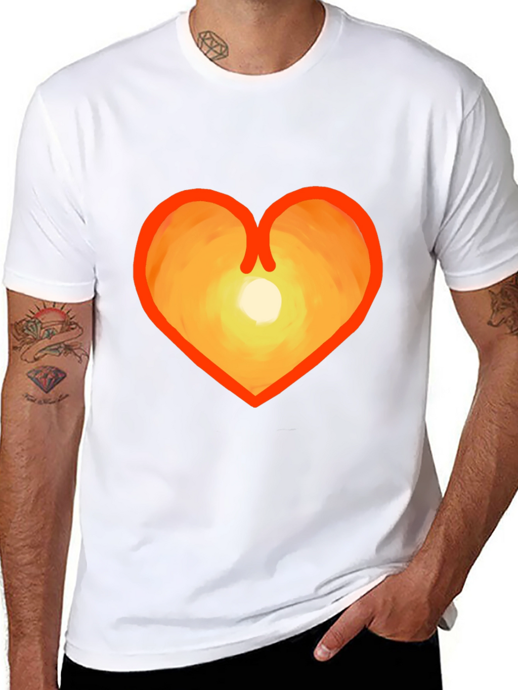 Heart Sunset Graphic Tee - Stylish & Unique